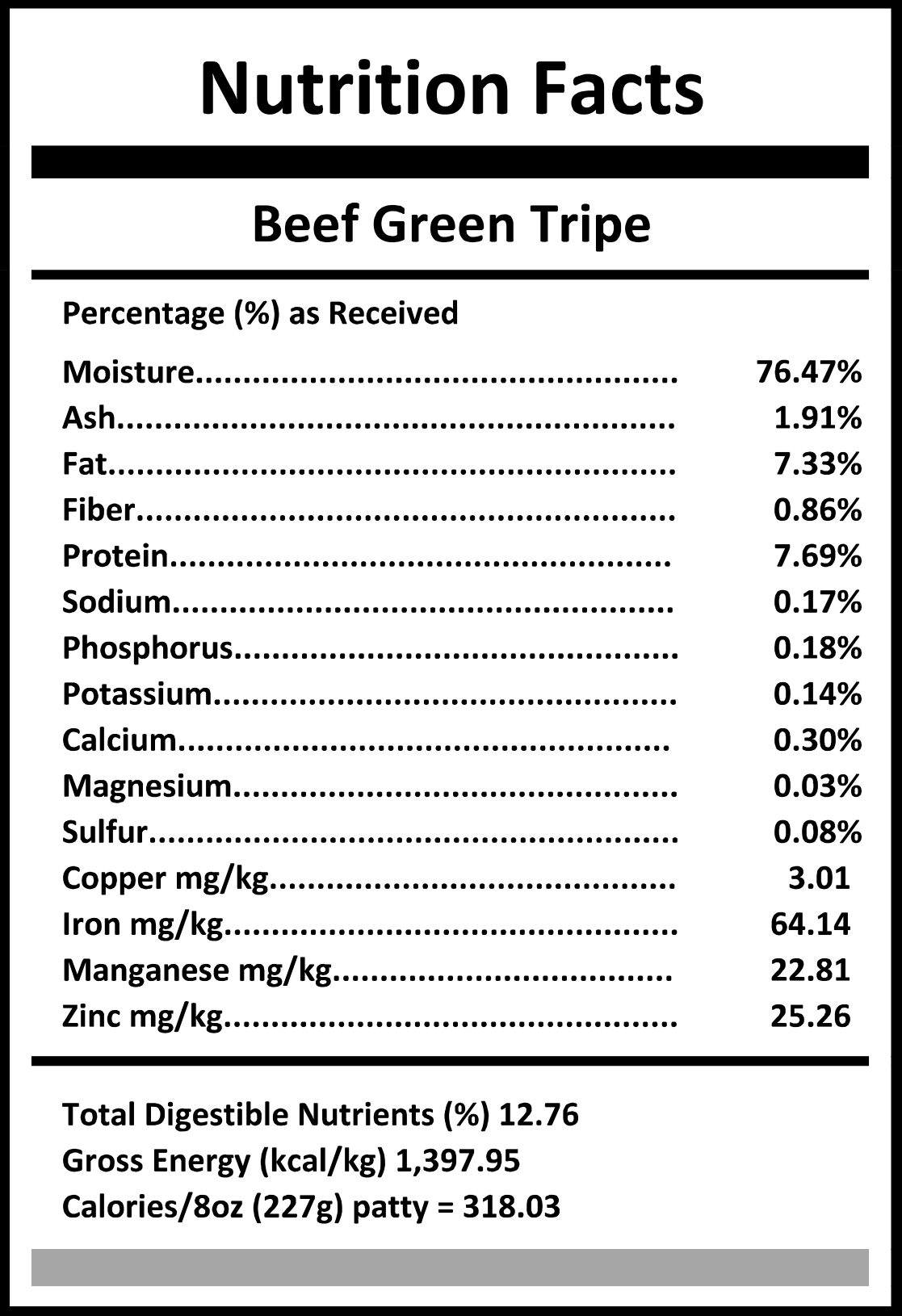 Beef Green Tripe